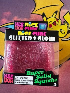 Pink Needoh Nice Cube, Glitter and glow